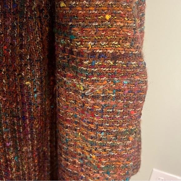 Incredible vintage rainbow tweed trench coat and skirt set designer NY - Picture 5 of 11